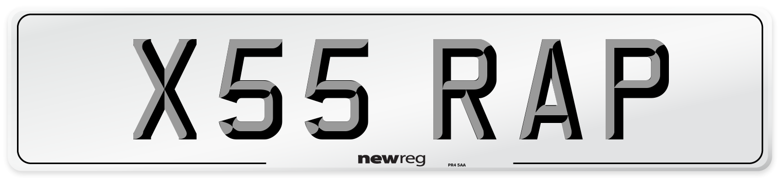 X55 RAP Number Plate from New Reg